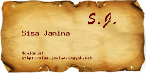 Sisa Janina névjegykártya